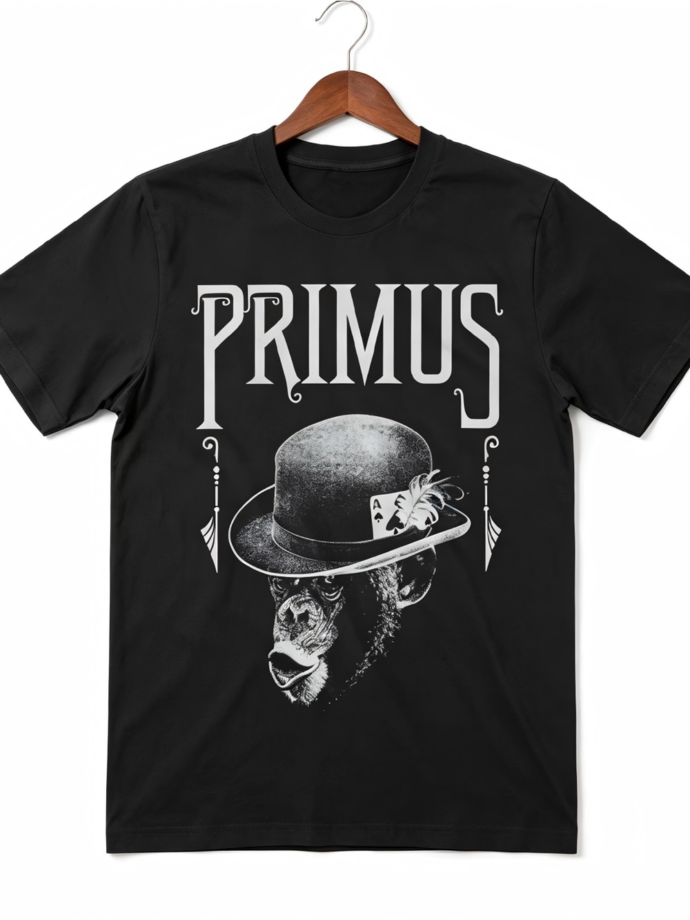 Primus Fancy Monkey T Shirt Bowler Hat Ace Progressive Rock Funk Music T-shirt